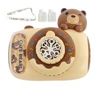 Automatic Bubble Blowers, Cartoon Camera Shaped Bubble Machine for Kids with Lights & Strap & Refill Packs, Cute Party Supplies for Indoor, Outdoor, Brown, Machine for Kids