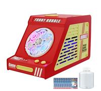 Automatic Bubble Machine for Kids，20000+ Bubbles Per Minute Bubble Blower,Bubble Maker Toys with 26 Holes/lighting/120ML Bubble Solution/Parties,Wedding,Birthday Gifts (White) (Red 889-23)