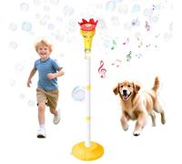Automatic Bubble Machine for Kids, Rechargeable Standing Bubble Machine with Light Music, Adjustable Height Bubbles Maker, B-ubble Torch Garden Lamp for Wedding Birthday Party Outdoor