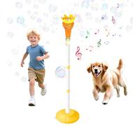 Automatic Bubble Machine for Kids, Rechargeable Standing Bubble Machine with Light Music, Adjustable Height Bubbles Maker, B-ubble Torch Garden Lamp for Wedding Birthday Party Outdoor