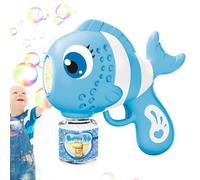 Automatic Bubble Machine, Fun Fish Bubble Blowing Machine, Portable Smooth Blowing Toy with 16 Holes for Kids Bath Backyard New Year Easter Girls Boys