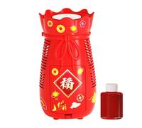 Automatic Bubble Machine, Lighted Pyrotechnics Bubble Blower, Festive Fortune Bag Design, Colorful Maker, 3.86 x 3.46 x 7.4 Inches, for Housewarming, Birthday, Spring Festival Decor