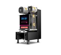Automatic Bubble Tea Cup Sealing Machine, Full Automatic Paper Plastic Container Sealer for 88-95mm Cups