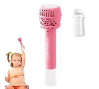 Automatic Bubble Wand - Colorful Outdoor Toy Blue Medium Size, Kids Party Favor Device, Fun Bubble Maker Accessory With Built In LED Light And Solution Reservoir | For 3-16 Years Old Children