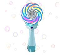 Automatic Bubble Wand - LED Light Rotating Bubble, Rechargeable Children Outdoor Play Toy | Color Changing Windmill Style Design Producing High Output Streams, Engaging Entertainment Device