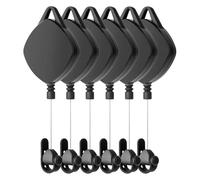 Automatic Cable Winder with Fixation for Organised Storage Solution in the Living Room, Hallway or on Ceiling Walls (Black, 180 cm)