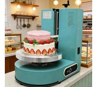 Automatic Cake Smoother Decorator Machine - 200W Electric Frosting Applicator with Adjustable Turntable Speed and Beveled Edge Scraper for Sharp Cake Finishing