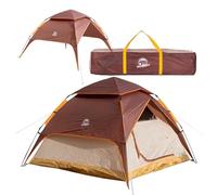 Automatic Camping Tent Pop-Up Tent 3-4 Person 2 in 1 Camping Tent and Gazebo/Sun Protection - Double Walled, Waterproof, Windproof, Fluorescent Guy Line, Reinforced Pegs with Carry Bag