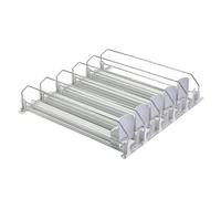 Automatic Can Dispenser for Fridge, Self-Pushing Fridge Drinks Organizer with Spring Loaded, Soda Beer Can Organizer Holds up to 25 Cans, 5 Rows, 42x31cm