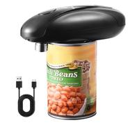 Automatic Can Opener Electric,Upgraded One Touch Electric Tin Opener Smooth Edge Cutting,USB Type-C Charging,Built-in Lid Lifter,Rechargeable Can Opener for Arthritis Hands (Black)