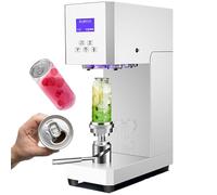 Automatic Can Sealer Machine - Electric Commercial Tin Cup Sealer for Aluminum/Plastic Cans - 5.5 cm Caliber, 4.53"-6.69" Height, for Home, Cafe, Restaurant & Beverage Stores White