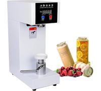 Automatic Can Sealing Machine,180W Electric Cup Sealer Machine with Counter & LCD Display, 5.5cm Dia & 14-21cm Height Tin Can Seaming Closing Capping Machine,Fruit Juice/Beer Can Sealer,White-220V
