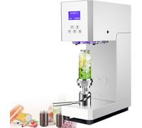 Automatic Can Sealing Machine, Electric Cup Sealer Beverage Seal Machine 4-6 Seconds/Time, Milk Tea Drink Bottle Sealer with Counter & LCD Display, Adjustable Height