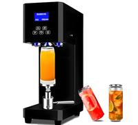 Automatic Can Sealing Machine for Milk Tea & Beverage, 4-6 Seconds Operation, Commercial Soda Can Sealer with LED Intelligent Display for Cafes & Bars