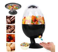 Automatic Candy Dispenser, Automatic Touch Candy Dispenser Tabletop, Mini Jelly Bean Dispensers Machine for Office Home, Fits Kids Snacks, Gumballs, Jellybeans, Nuts, Trail Mix, Cereal (BLACK)