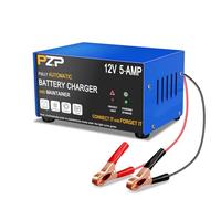 Automatic Car Battery Charger-12V 0-5A Adjustable Smart Trickle Charger with Battery Repair,Automatic Desulfation,Temperature Compensation Functions,Suitable for AGM,Gel,Deep Cycle,Lead-Acid Batteries