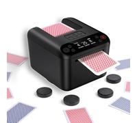 Automatic Card Dealer Machine, 180°/360° Rotating with 4 Wireless Remotes, for 1-3 Decks & Up to 12 Players, Built-in Game Modes, Rechargeable for Poker, Blackjack, Texas Holdem, UNO & More Card Games