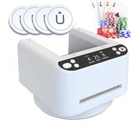 Automatic Card Dealer Machine - 360° Rotating, Includes 4 Wireless Dealer Buttons, 5000mAh Rechargeable Battery, Ideal for UNO, Blackjack, Texas Hold'em