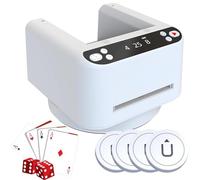 Automatic Card Dealer Machine with 360° Rotating Function, Includes 4 Wireless Dealer Buttons, Rechargeable for 2 Decks, Supports Up to 8 Players for UNO, Blackjack, Texas Hold'em