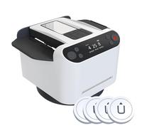 Automatic Card Dealer & Shuffler, 360° Rotating Card Dealing Machine with 4 Wireless Dealer Buttons, Upgraded Rechargeable Card Shuffing Machine for UNO, Blackjack, Texas Hold'em white