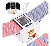 Automatic Card Shuffler 2 Decks, 2000 mAh Built in Rechargeable Battery USB-C Charge, Low Noise Fast Shuffle, Smart Auto Shuffler for UNO Poker Blackjack Skip-Bo Texas Hold'em Skyjo (White Style-05)