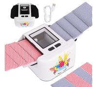 Automatic Card Shuffler 2 Decks, 2000 mAh Built in Rechargeable Battery USB-C Charge, Low Noise Fast Shuffle, Smart Auto Shuffler for UNO Poker Blackjack Skip-Bo Texas Hold'em Skyjo (White Style-01)