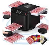 Automatic Card Shuffler and Dealer, 2-12 Players Card Dealer with Wireless Remote, 360°Rotating 2 Decks Cards Shuffler for UNO, Poker, Texas Hold'em, Monopoly Deal, Blackjack and Maverick Cards