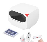 Automatic Card Shuffler and Dealer 2-in-1, Rechargeable Card Dispenser Dealer Machine, 180° 360° Rotating Support 8 Players, Shuffler for Poker, Blackjack, Texas Holdem(White)