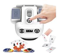 Automatic Card Shuffler and Dealer, 2-in-1 Rechargeable Machine with 2600mAh Battery, 360° Rotating Dealing & Shuffling for UNO and Texas Hold'em