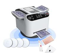 Automatic Card Shuffler & Dealer - 360° Rotating Electric Card Machine with OLED Display, Touch Controls & Rechargeable Battery - Ideal for Poker, Blackjack & Card Games