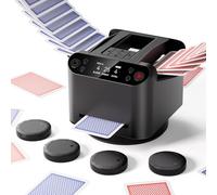Automatic Card Shuffler & Dealer for 1-2 Decks, Rechargeable, Remote Card Calling, Ultra Quiet, Supports Up to 12 Players, Preset Games for Poker, UNO, Blackjack, Texas Hold'em, Crazy Eights & More