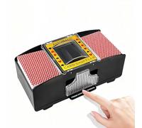 Automatic Card Shuffler for 1 & 2 Decks - Battery Operated Poker Shuffling Machine, Low Noise Electric Shuffler for Poker, UNO, Blackjack, Phase 10 & Family Party Club (A)