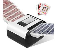 Automatic Card Shuffler for 1-2 Decks - Ultra-Quiet Rechargeable Shuffling Machine with 2-Second Shuffle, USB-C Charging & Universal Card Compatibility (Poker, UNO, Blackjack, Sleeved Cards