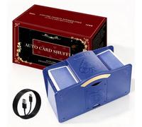 Automatic Card Shuffler for 1-4 Decks, Rechargeable Card Shuffling Machine | Dual Mode, USB-C Charging, 1800mAh Electric Auto Card Shufflers for Poker,UNO,Skip-Bo,Phase 10, Hand and Foot Game Night