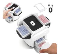 Automatic Card Shuffler for 1-4 Decks, USB-C Rechargeable, Auto & Manual Modes, 100,000 Shuffles per charge, Portable Card Shuffler Machine Compatible with Poker, Bridge, UNO & Phase 10 Cards