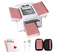 Automatic Card Shuffler Machine 2 Deck with Case, Rechargeable 2000mAh Electric Card Shufflers, Portable Shuffluxe, Low-noise Quick Shuffling for UNO, Poker, Bridge, Blackjack, Family Party Game