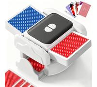 Automatic Card Shuffler Machine for 1-2 Decks,Electric Card Shuffler with 2 Modes,One-Press AUTO & Manual Mode,Rechargeable Playing Cards Shuffling Machine for Poker,UNO,Skip-Bo,Phase 10 & Party Games