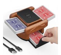 Automatic Card Shuffler Machine for 1-2 Decks, Rechargeable Electric Card Shuffler with One-Press AUTO & Manual Mode, Low Noise Portable Playing Card Shuffler for Poker, UNO, Bridge, Texas, Phase 10