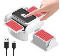 Automatic Card Shuffler - Rechargeable Card Shuffling Machine with 2000mAh, Low Noise Shuffling for 1-2 Decks, One-Press Automatic & Manual Shuffler for UNO, Poker, Blackjack, Skip-Bo, Texas Hold'em