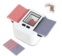 Automatic Card Shuffler Rechargeable for 1-2 Decks, Rechargeable 2000mAh Battery, AUTO & Manual Mode Portable Card Shuffling Machine, Low Noise Poker Card Shuffling Machine for UNO, Blackjack (White)