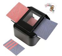 Automatic Card Shuffler Rechargeable for 1-2 Decks, Rechargeable 2000mAh Battery, AUTO & Manual Mode Portable Card Shuffling Machine, Low Noise Poker Card Shuffling Machine for UNO, Blackjack (Black)