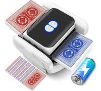 Automatic Card Shuffler - USB Rechargeable Electric Card Shuffler Machine for 1-2 Decks, 2600mAh Battery & Low Noise, Fast Shuffling for Poker UNO, Phase 10, Skip-Bo, Card Games (White)