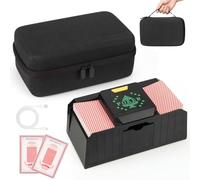 Automatic Card Shuffler with 2 Playing Cards&Travel Case, USB/Battery Operated Electric Playing Card Shuffler for UNO,Poker,Phase 10,Blackjack,Texas Hold em, Shuffler Machine for Family Party Games