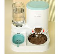 Automatic Cat Dog Bowl Feeder with Water Dispenser, Pet Food and Water Dish Combo, Dual-Use Design, Automatic Water Refill, Built-in Filtration System, Food-Grade Material, Detachable Parts for Easy C