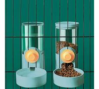 Automatic Cat & Dog Feeder and Water Dispenser Set - Hanging Food Bowls for Cage, Crate, Kennel - Gravity Pet Feeder for Dog,Cat,Puppy, Kitten, Rabbit, Chinchilla, Hedgehog, Ferret (Green)