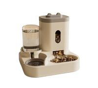 Automatic Cat Dog Feeder with Water Fountain Large Capacity Elevated Bowl Anti-Tip Design for Pets Drinker(Grey)