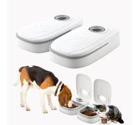 Automatic Cat Feeder, 2 Meal Cat Automatic Feeder with 48 Hours Timer 700ml Ca-t Feed-er Autom-atic for Wet and Dry Food Automat-ic Pet Feede-r for Dogs Ca-t Food Dispenser for Ca-t and Small Dog