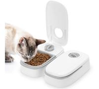 Automatic Cat Feeder 2 Meal, Large Capacity Dog and Cat Feeder, Detachable Pet Food Dispenser, 48H Timed Wet Dry Automatic Pet Feeder for Cat and Dog