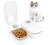 Automatic cat feeder 2 Pcs, 350ml Electronic Timed Dry and Wet Food Dispenser, 48-Hour Timer, Small and Medium Pets Automatic Food Feeder Set, Easy to Clean