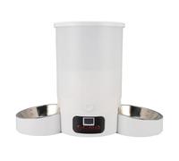 Automatic Cat Feeder, 3L Smart Timed Cat Food Dispenser with 2 Stainless Steel Bowls, Battery Powered Pet Feeder Auto Cat Feeder, Transparent Barrel for Monitoring Food Level